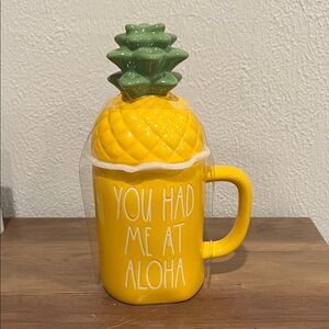 Rae Dunn You Had Me At Aloha Yellow Mug. There is an imperfection by the “A”.